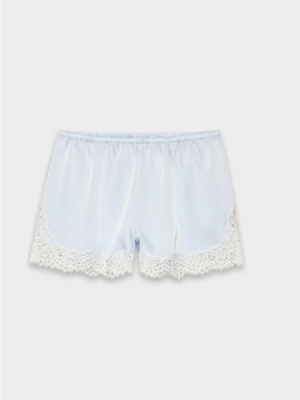 NWT Aritzia Wilfred Whimsy Satin Lace Shorts Glimmer Blue S - Picture 6 of 13